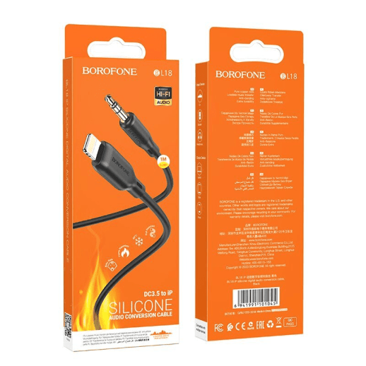 AUX Borofone BL18 3.5mm to Lightning 1m Black