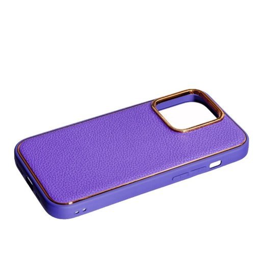 Накладка Leather New для Apple iPhone 14 Pro Violet
