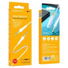 Кабель BOROFONE BL6 AUX jack 3.5 мм - jack 3.5 мм 1МЕТР БІЛИЙ