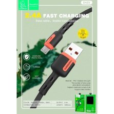 Кабель USB Denmen D46V USB - micro USB (2,4A) ТКАНИНОВА ОПЛЕТКА