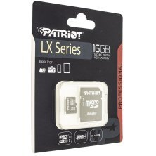 Карта пам'яті micro 16Gb Patriot LX Series SDHC (UHS-1) class 10 (adapter SD)