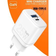 Мережевий зарядний пристрій WUW C161 GaN TYPE-C PD 25W | USB