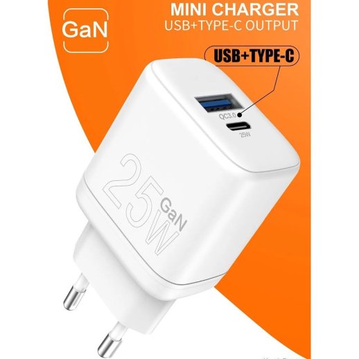 Мережевий зарядний пристрій WUW C161 GaN TYPE-C PD 25W | USB