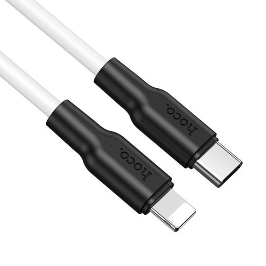 USB-C кабель HOCO X21 PLUS SILICONE PD Type-C - Lightning 1м БIЛИЙ