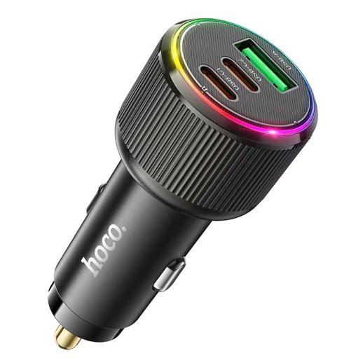 Автомобільний зарядний пристрій HOCO NZ17 Avant-garde 75W 2 TYPE-C PD 25W + 1 USB QC 3.0 18W, ЧОРНИЙ