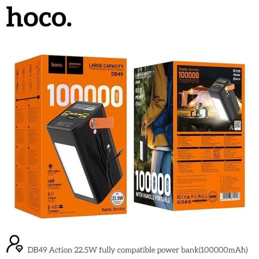 Power bank HOCO DB49 "Action" 22.5W 100000 mAh (черный)