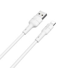 USB кабель BOROFONE BX30 Silicone USB - Lightning, білий