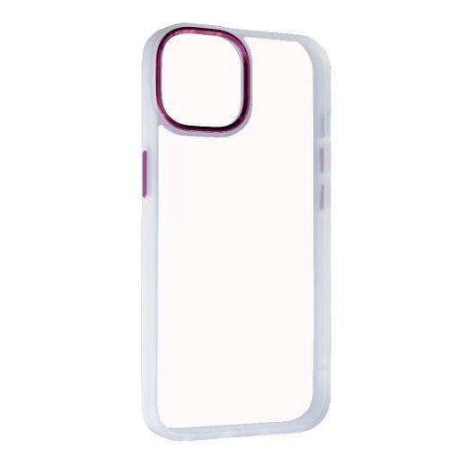 Чохол Transparent Metal Buttons для Apple iPhone 14 Plus White and Pink