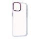 Чохол Transparent Metal Buttons для Apple iPhone 14 Plus White and Pink