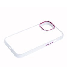Чохол Transparent Metal Buttons для Apple iPhone 14 Plus White and Pink