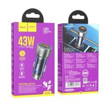 Автомобільний зарядний пристрій HOCO NZ8 TYPE-C PD 25W + USB QC 3.0 СИНIЙ