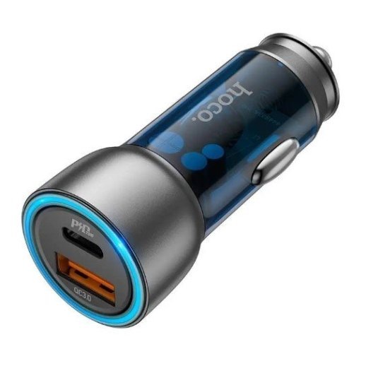 Автомобільний зарядний пристрій HOCO NZ8 TYPE-C PD 25W + USB QC 3.0 СИНIЙ