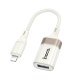 Адаптер HOCO UA39 Crystal (Lightning - USB-A), OTG, прозорий корпус, абрикосовий