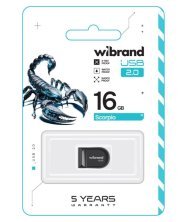 USB флеш 16Gb Wibrand Scorpio 2.0 Black