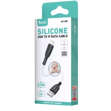USB Cable Avantis AC-88i 0.25m 6A Silicone lightning Black/White