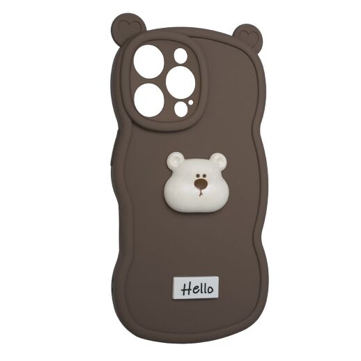 Силікон Hello Bear для Apple iPhone 15 Pro Brown