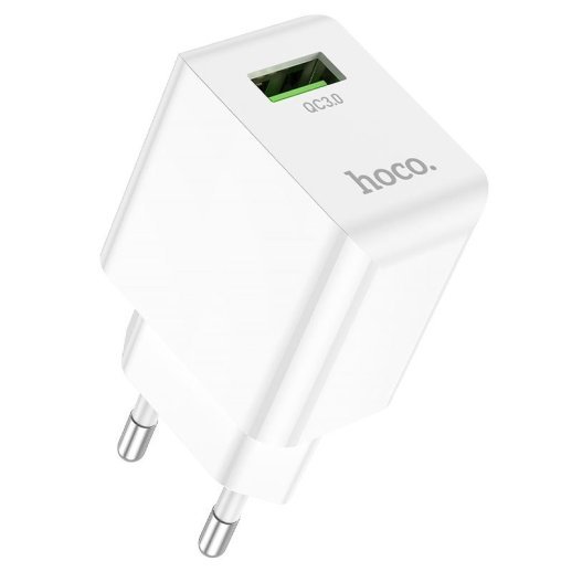 Мережевий зарядний пристрій HOCO C98A USB QC3.0, білий