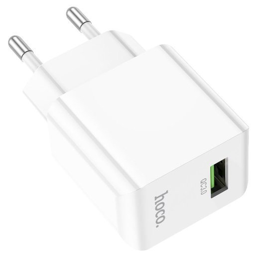Мережевий зарядний пристрій HOCO C98A USB QC3.0, білий