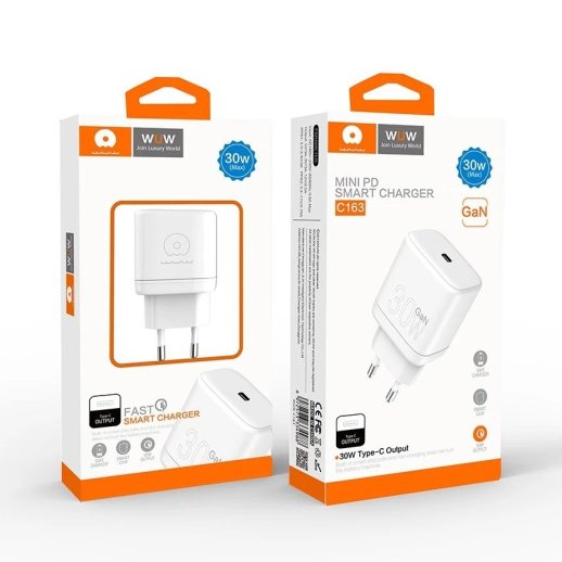 Мережевий зарядний пристрій WUW C163 GaN TYPE-C PD 30W
