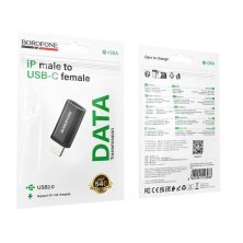 Перехідник BOROFONE BV26A Lightning штекер - Type-C гніздо, USB 2.0