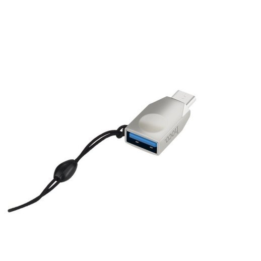 OTG-адаптер HOCO UA9 USB Type-C (штекер) на USB-A (гніздо), PEARL NIKEL