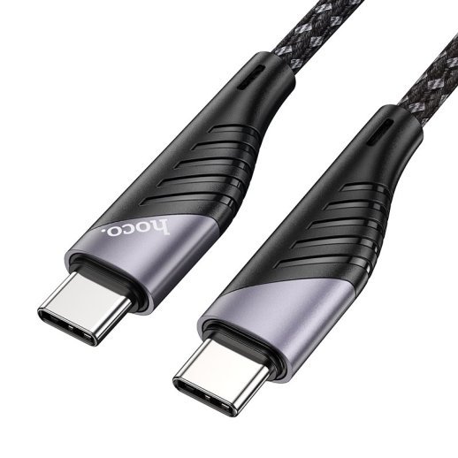USB-C кабель HOCO U95 Freeway (Type-C to Type-C), PD 60 Вт, 1,5 м, нейлонова оплітка, чорний