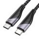 USB-C кабель HOCO U95 Freeway (Type-C to Type-C), PD 60 Вт, 1,5 м, нейлонова оплітка, чорний