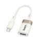 Адаптер HOCO UA39A Crystal (Type-C - USB-A 3.0), OTG, прозорий корпус, абрикосовий