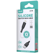 USB Cable Avantis AC-88i Silicone  lightning Black/White