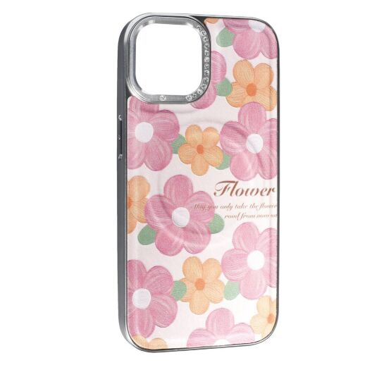 Накладка Cute Flowers Case with MagSafe для Apple iPhone 15 Pink