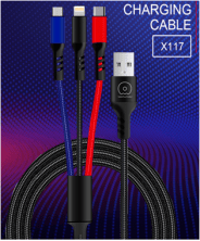 Кабель USB WUW X117 2,4A 3в1 (55)