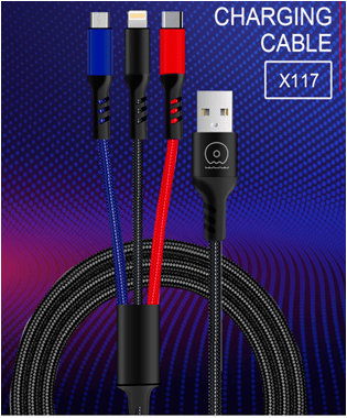 Кабель USB WUW X117 2,4A 3в1 (55)