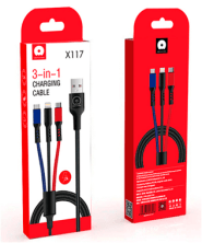 Кабель USB WUW X117 2,4A 3в1 (55)
