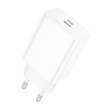 Мережевий зарядний пристрій BOROFONE BA21A PRO TYPE-C PD 20W + кабель TYPE-C - LIGHTNING, БІЛИЙ