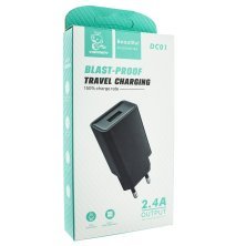Мережевий зарядний пристрій DENMEN DC01 2.4A 1USB ЧОРНИЙ