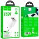 Мережевий зарядний пристрій HOCO N46 TYPE-C PD 20W + USB QC3.0, блакитний