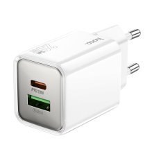 Мережевий зарядний пристрій HOCO N46 TYPE-C PD 20W + USB QC3.0, блакитний