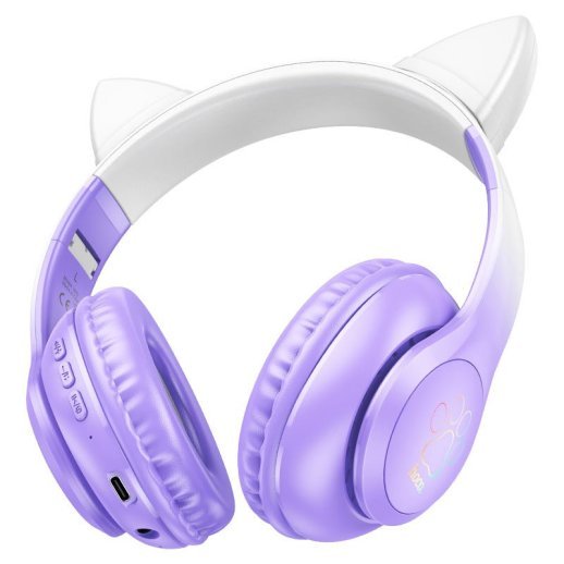 Бездротові повнорозмірні навушники HOCO W42 Cat Ear, Purple Grape
