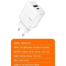 Мережевий зарядний пристрій WUW C164 GaN TYPE-C PD 30W | USB