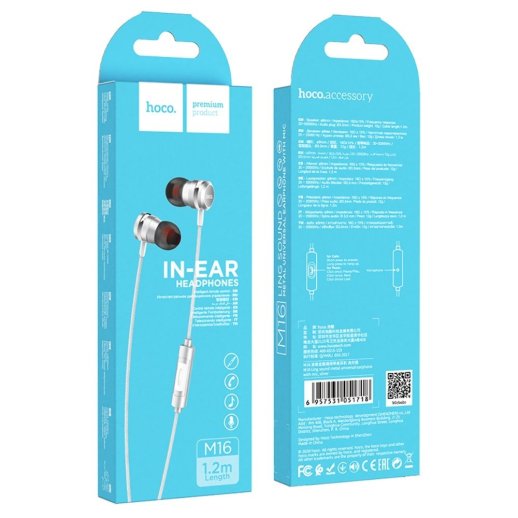 Дротові навушники HOCO M16, сталевий