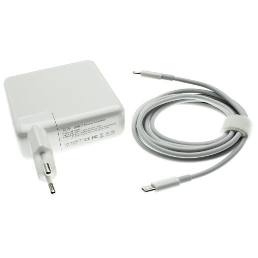 Блок живлення для MacBook APPLE AE87 Type-C PD 87W 20.2V 4.3A + кабель Type-C - Type-C, 2 метри