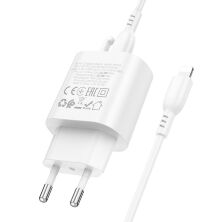 Зарядний пристрій Borofone BA82A PD25W Type-C + кабель Type-C - Lightning, білий