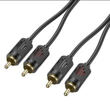 Аудіокабель HOCO UPA29 2 RCA штекери (male) на 2 RCA штекери (male), 1,50м, ЧОРНИЙ