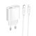 Мережевий зарядний пристрій HOCO C109A PD20W / USB QC3.0 + кабель Type-C - Lightning, білий
