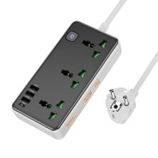 Сетевой удлинитель Hoco AC7A (3USB/1Type-C/3xSocket) (черный)