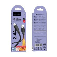 USB кабель HOCO X124 Silicone USB - Lightning, чорний