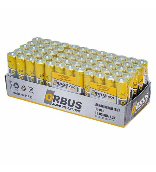 Батарейка AAA лужна Orbus LR03 1.5V, 4 штуки yellow