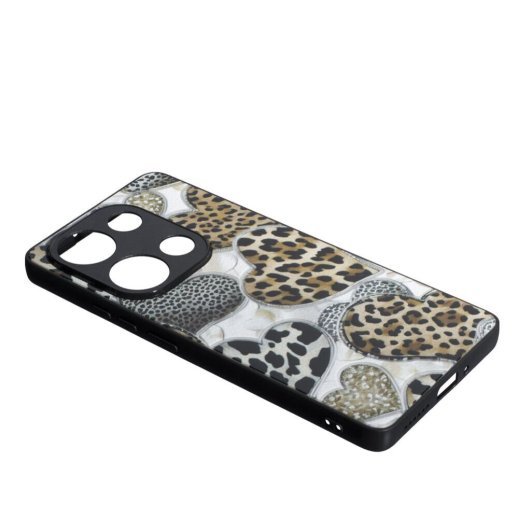 Накладка Fashion Mix для Xiaomi Redmi Note 13 Pro (4G) /Poco M6 Pro (4G) Leopard Hearts