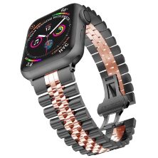 Ремінець металевий для годинника APPLE WATCH 42MM / 44MM / 45MM / 49MM two-color 1 link 5 lines Metal BLACK-ROSE_GOLD