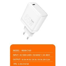 Мережевий зарядний пристрій WUW C169 GaN TYPE-C PD 65W